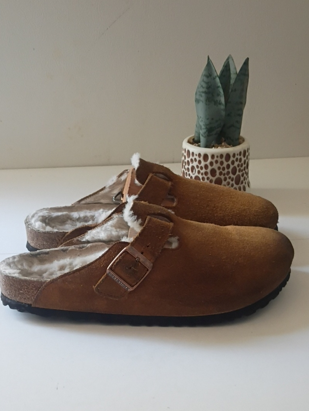 Birkenstock Boston Suede Shearling-Lined Clogs 41 US Women's 10 - 10.5